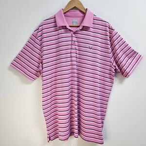 Callaway Polo Shirt Men's Extra Large Opti-Dri Pink Striped
